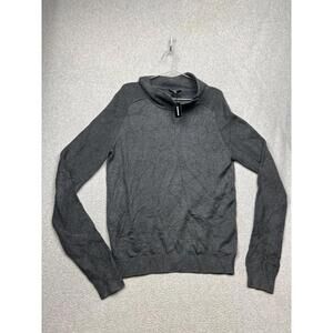 Express Mens Cotton Wool Blend Mock Neck Long Sleeve Pullover Sweater L Gray